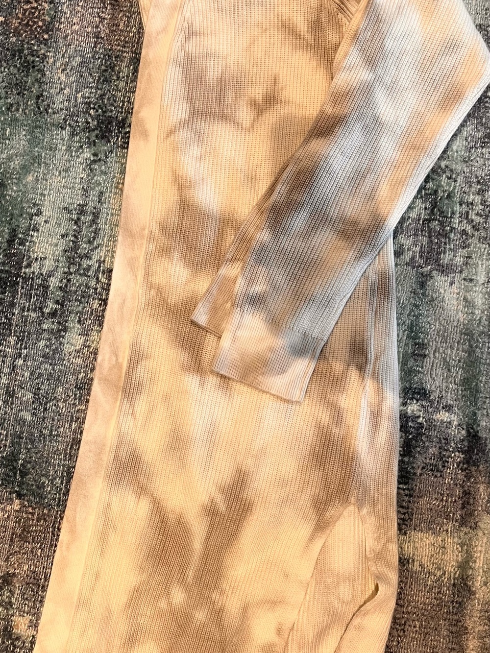 NWT Abercrombie Tie-Dye Ribbed Long Sleeve Dress - Beige Taupe